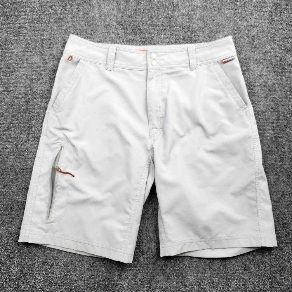 Simms Shorts Mens 32 Gray 9" Fishing Hiking Cargo Zip Pocket Outdoor‎ Casual